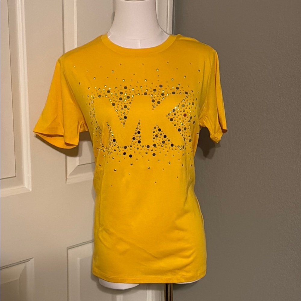 Michael Kors Vibrant Yellow/Gold Short Sleeve Tee